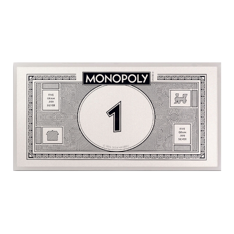 Image for 5 gram Monopoly Foil Silver Note (2024) from TD Precious Metals